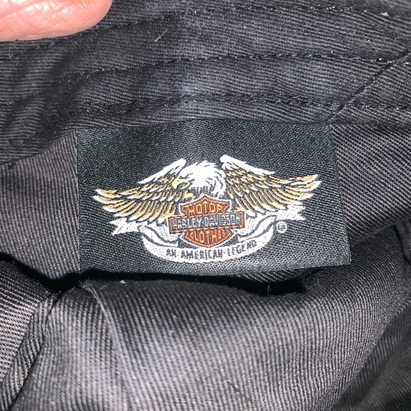 Harley Davidson BLACK, 100 percent SOFT LEATHER, HD NEWSBOX cap. Size SMALL. - Picture 5 of 11